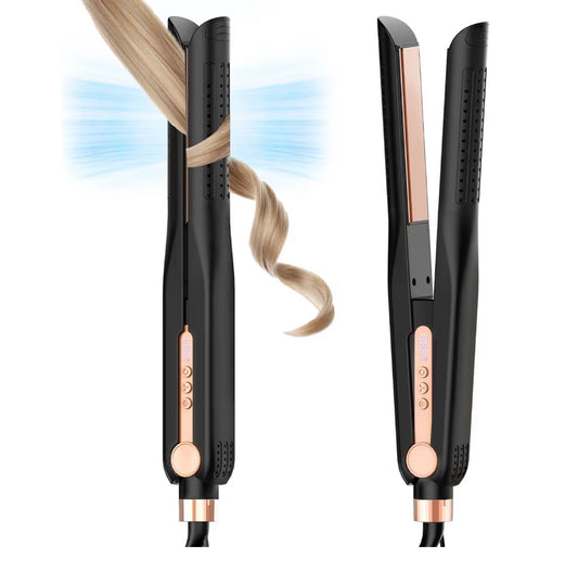 SKIMI - Airflow Styler, Titanium Flat Iron Hair Straightener, Professional Curling Iron with Cooling Air Vents to Lock in