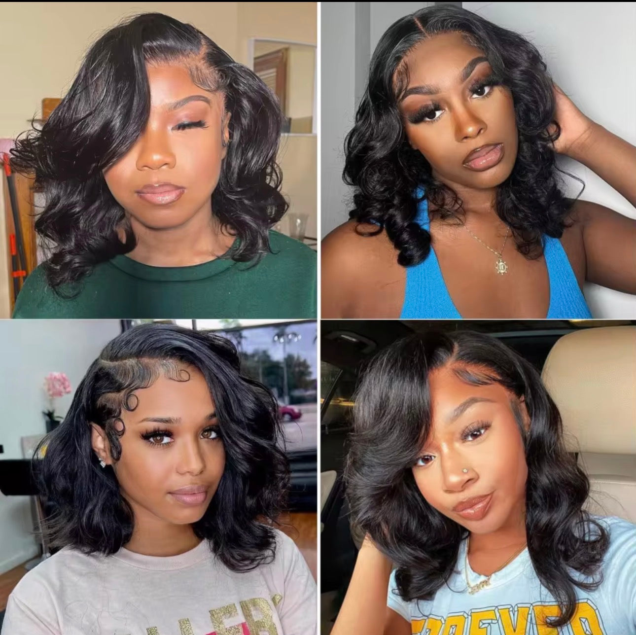 Glueless Bob Human Hair wig HD Frontal 250 Density