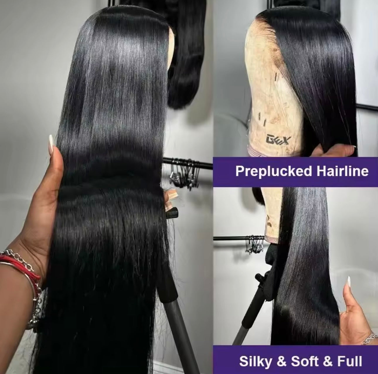 Glueless Bone Straight Human Hair 13x6 HD lace frontal